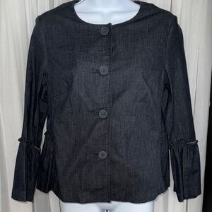 LOFT Blue Blazer with Textured Fabric